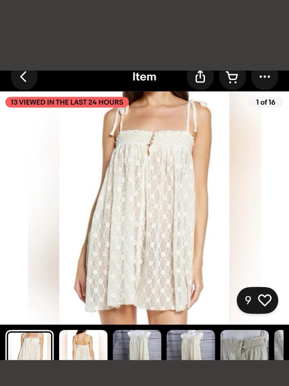 Free People XS Cream Sheer Lace Romper